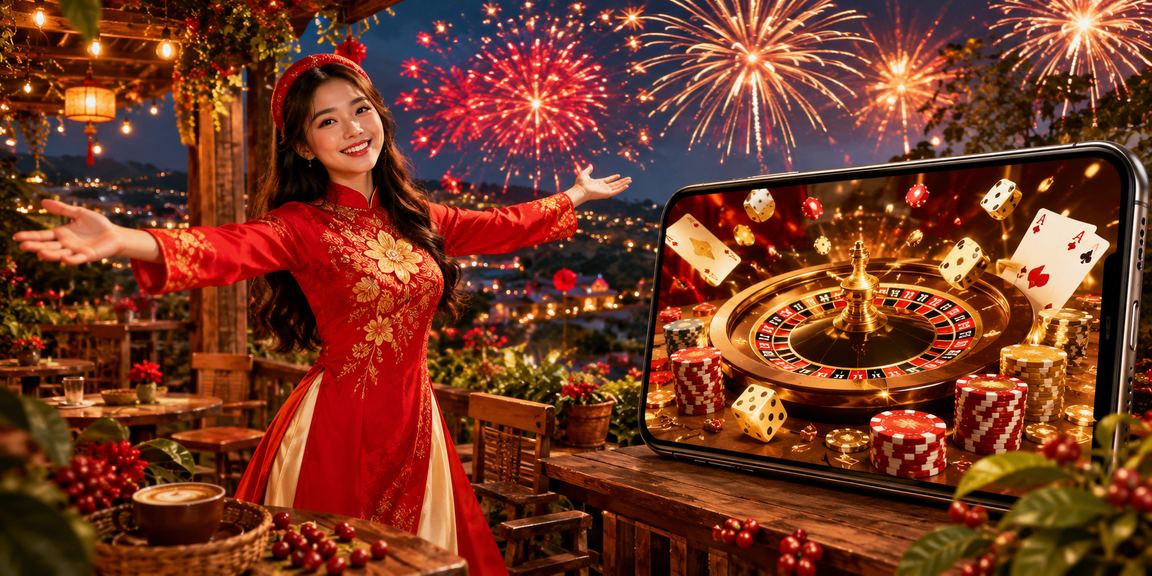 Người mặc áo dài tại Đà Lạt sử dụng casino mobile trên điện thoại